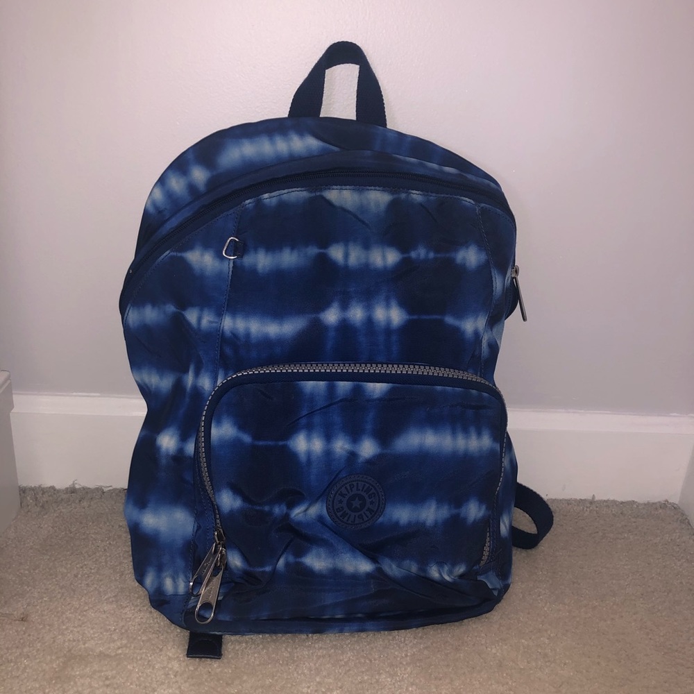 Kipling Ridge Print Backpack Blue